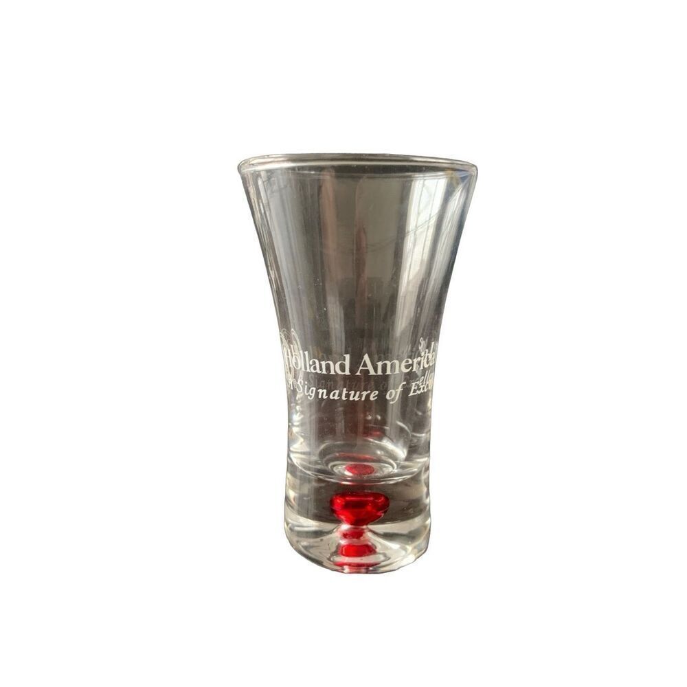 Pre Owned Holland America Line Cruise Ship Souvenir Red Bubble Shot Glass Unique